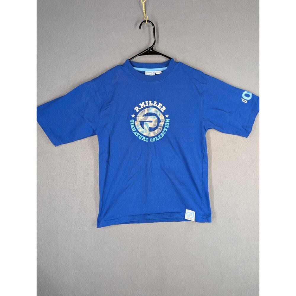P. Miller Signature Collection Jersey T-Shirt Mens Medium Blue holographic